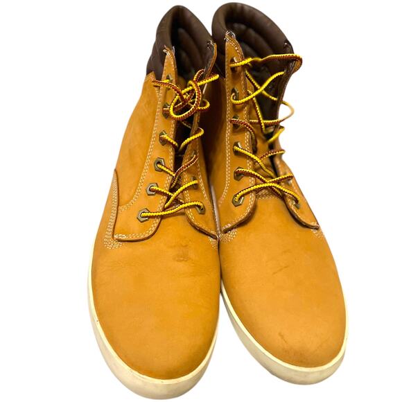 Sz 11 Women's Timberland Dausette Wheat Brown Nubuck High Top Sneaker Shoes, EUC - Picture 4 of 13